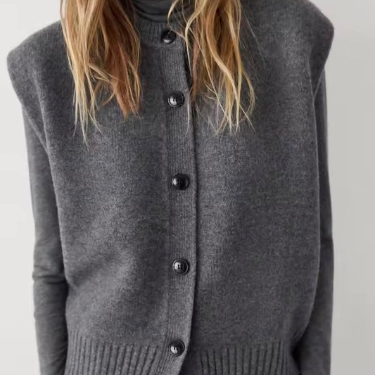 Buttoned Knit Gilet