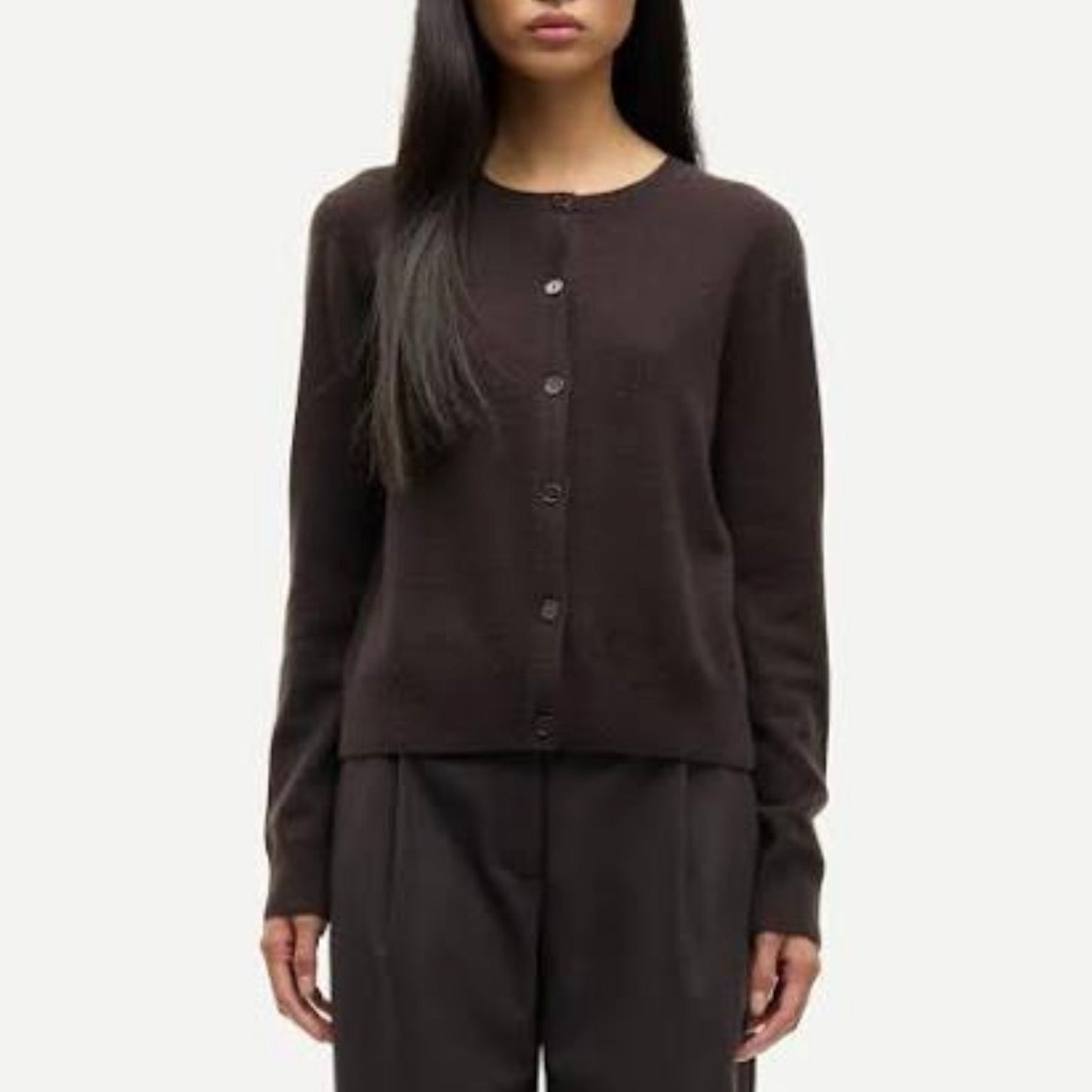 Fine-Knit Button Cardigan Vest