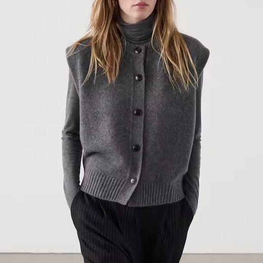Buttoned Knit Gilet
